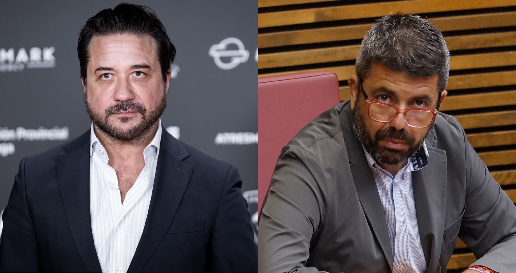 Enrique Arce (12/02/2026) de Aldara Zarraoa/FilmMagic y Carlos Mazón (1/04/2026) de Rober Solsona/Europa Press via Getty Images