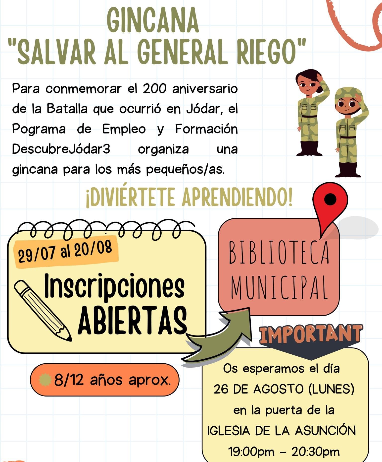 Cartel anunciador de la Ginkana &#039;Salvar al General Riego&#039;