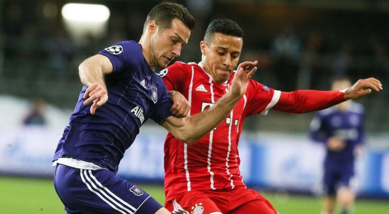 Thiago Alcántara, en el partido de la Champions entre el Bayern y el Anderlecht.