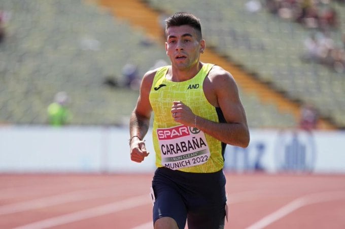 Nahuel Carabaña en una competició representant Andorra.