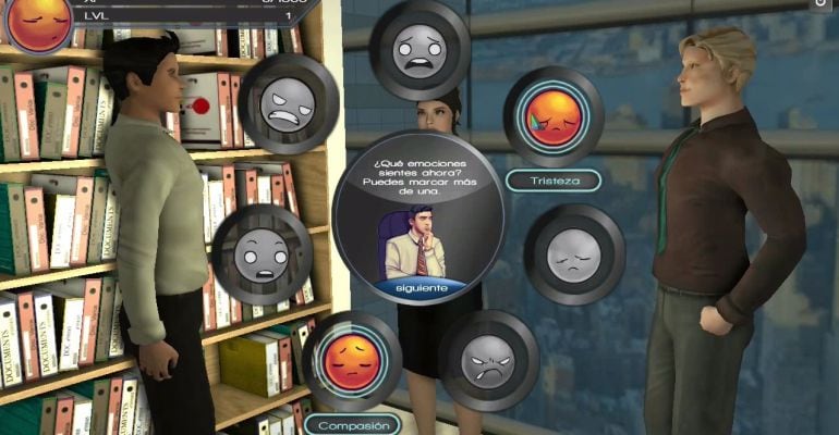 Imatge del videojoc en què el jugador ha de seleccionar una emoció davant un conflicte