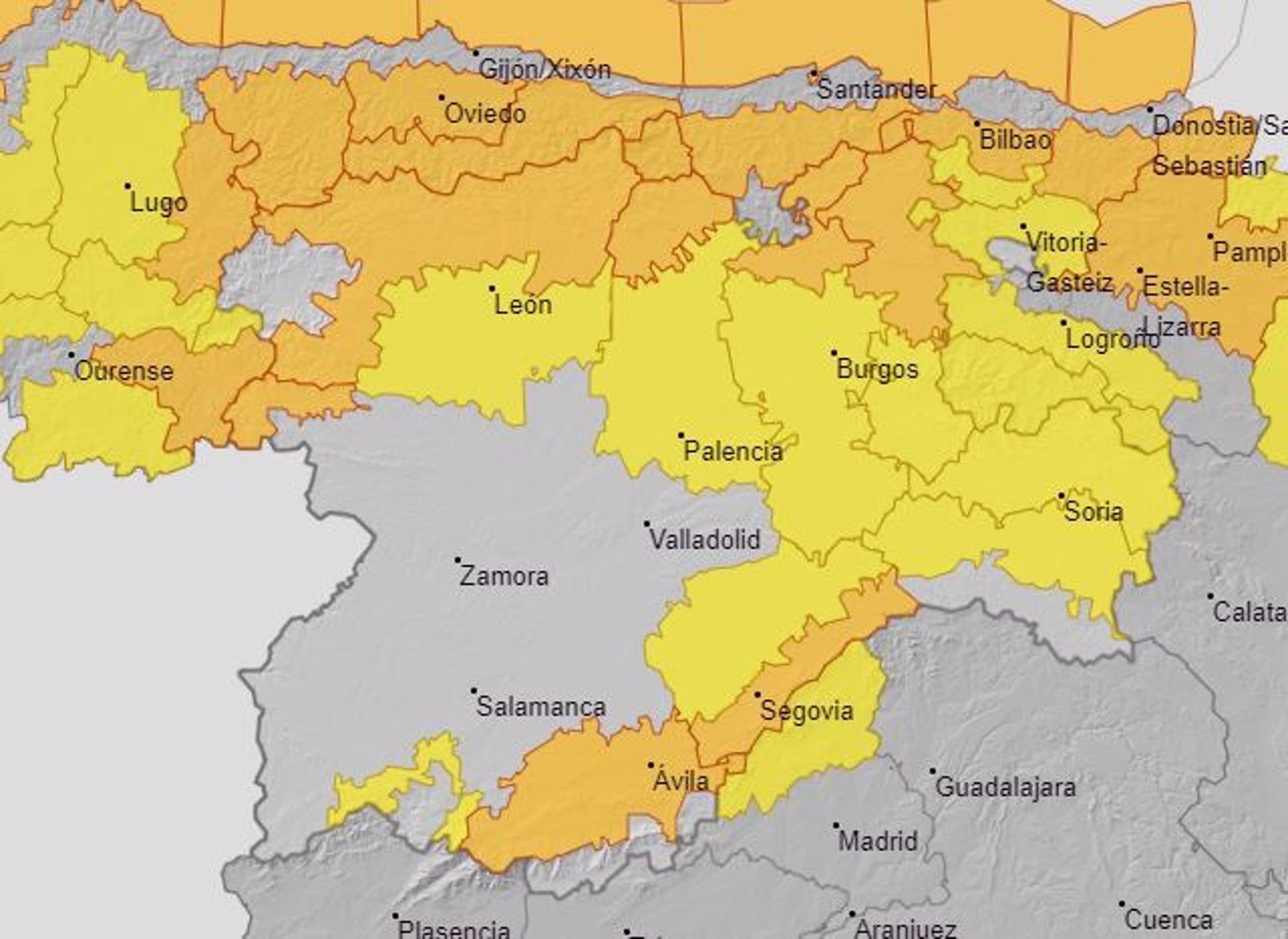 Avisos meteorológicos en Castilla y León este miércoles