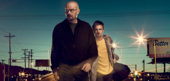 Bryan Cranston es Walter White. Aaron Paul es el joven Jesse Pinkman