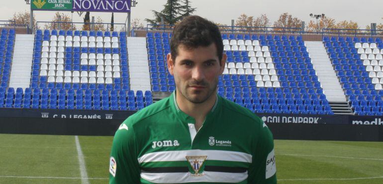 Iago Herrerín, durante su presentación como jugador del CD Leganés