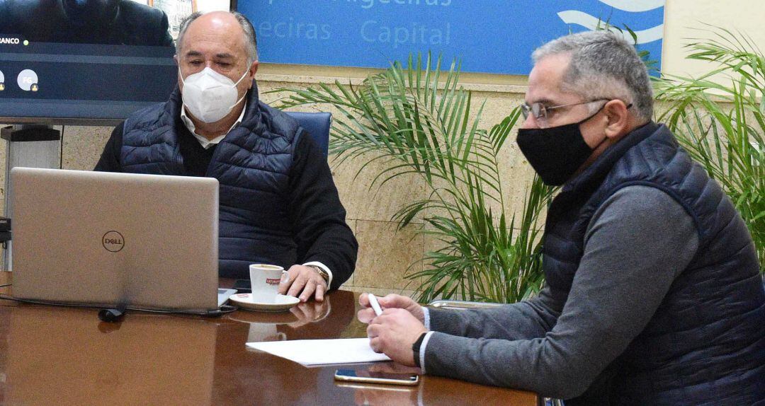 Landaluce y Muñoz Madrid durante la reunión