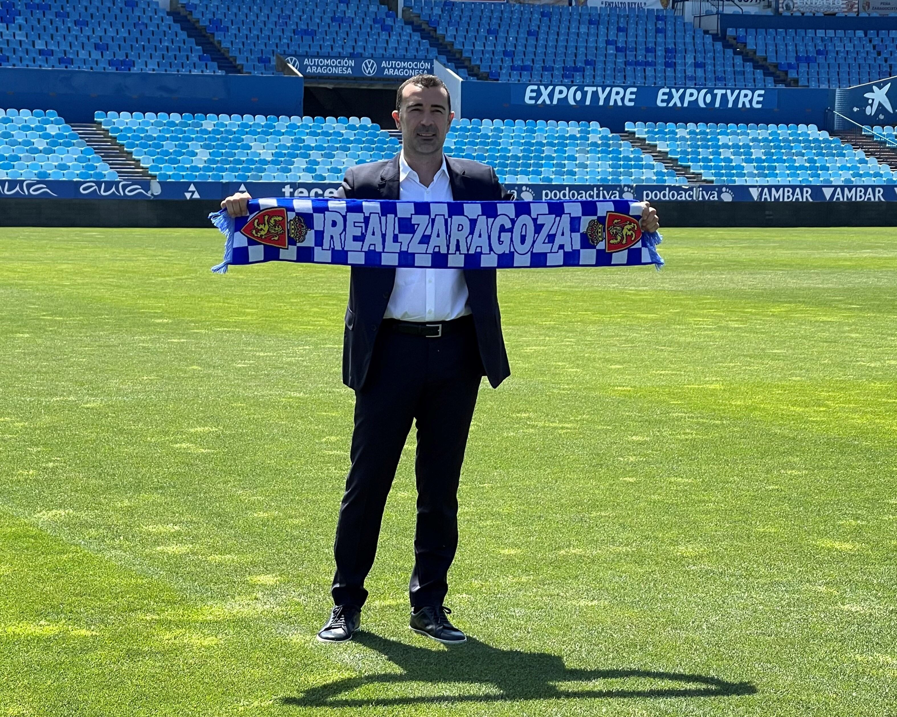 Carcedo, en su presentación como nuevo entrenador del Real Zaragoza