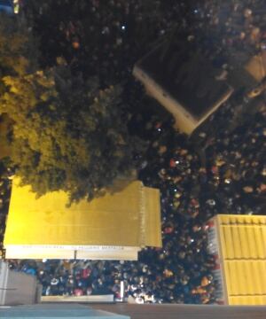 Vista aérea de la plaza del Valencia un día de partido