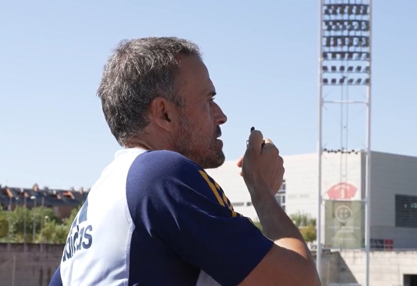 Luis Enrique, durante un entrenamiento de la Selección (RFEF).