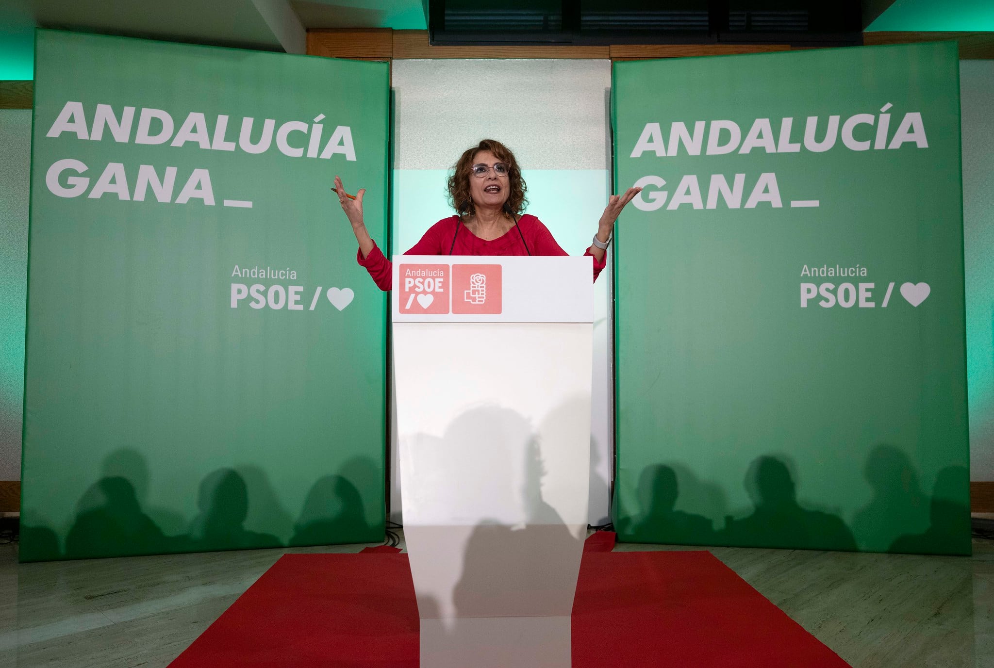 La secretaria general del PSOE andaluz, María Jesús Montero, en la interparlamentaria regional del PSOE en Córdoba.