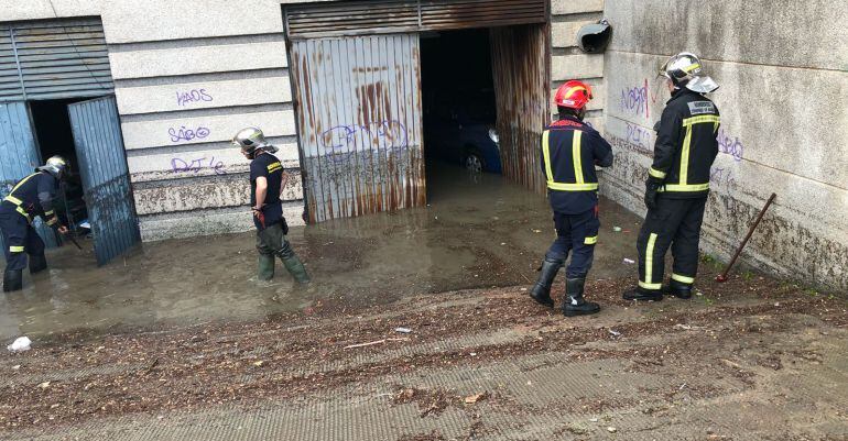 Un garaje inundado en Colmenar Viejo