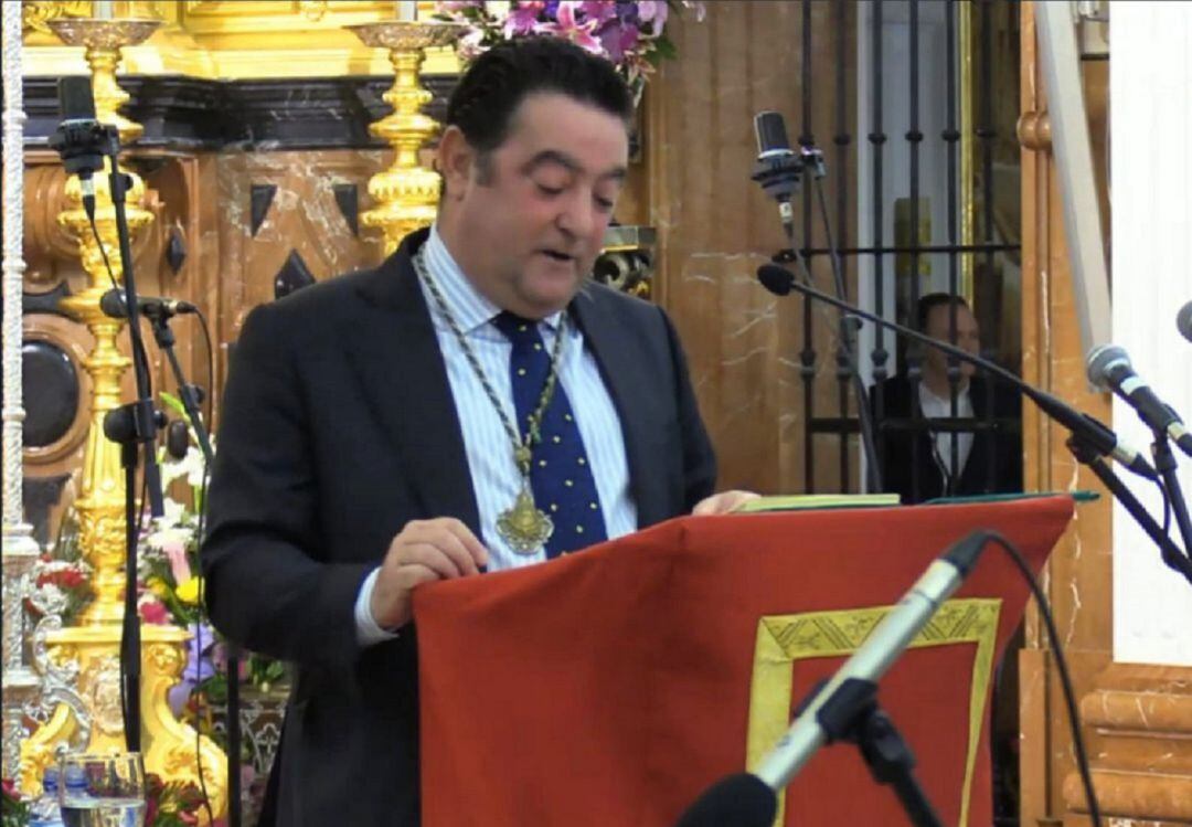 Rafael González Serna durante la exaltación rociera que pronunció el pasado 16 de noviembre en el Santuario de la Blanca Paloma