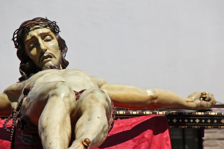 Réplica del Cristo de la Misericordia, de Antonio Barbero (1975) que la hermandad procesiona anualmente