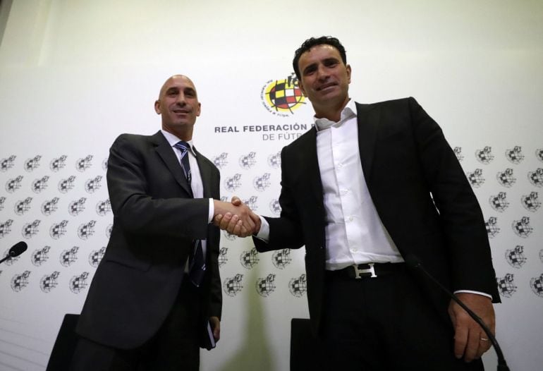 Rubiales y Molina, durante la rueda de prensa