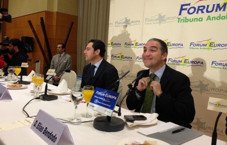 Moreno Bonilla y Bendodo en el foro económico celebrado en un hotel de Málaga