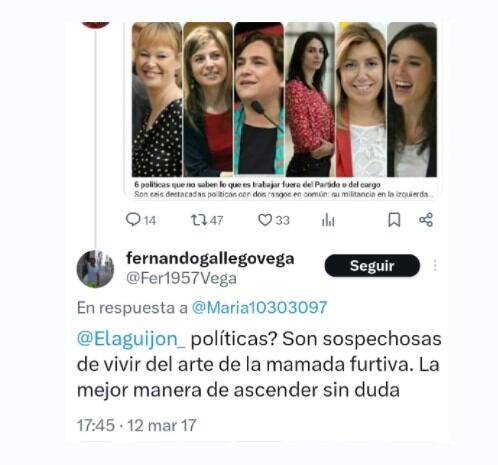 Tuit del alcalde de Camuñas en la red social X contra varias políticas de izquierda