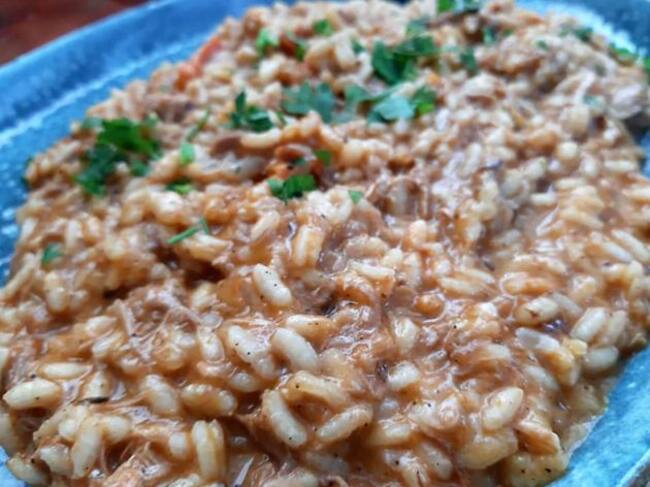 Risotto con codorniz y salvia