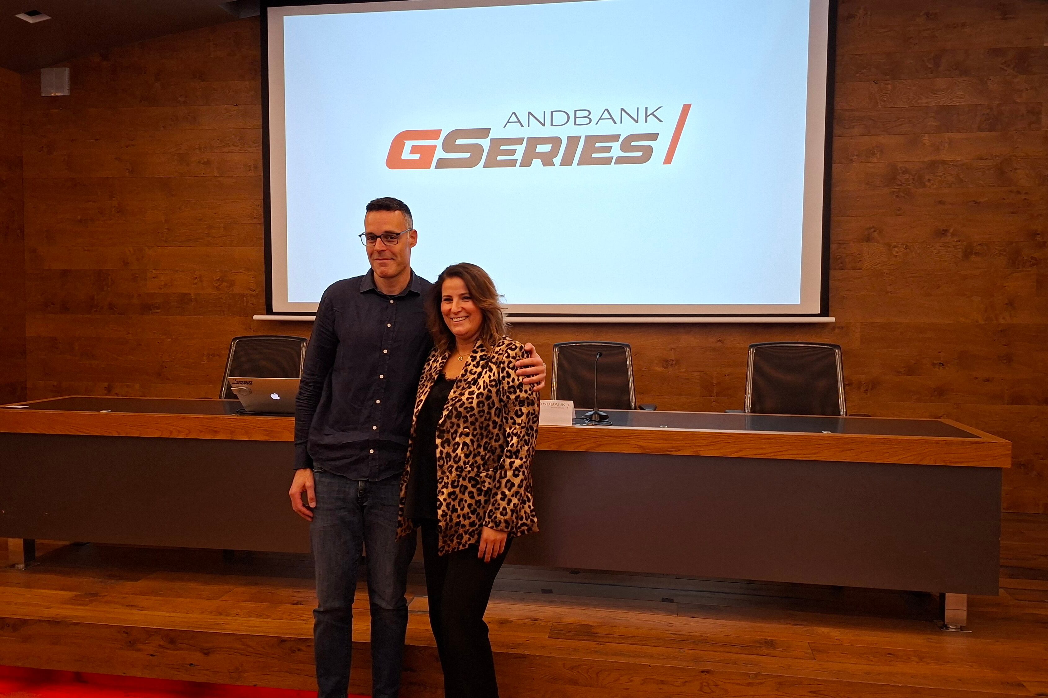 El director del Circuit Andorra-Pas de la Casa, Àlex Bercianos, i la directora de Banca País d’Andbank, Maria Suárez