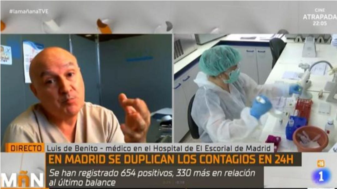 Un médico niega la situación preocupante por el aumento de contagios de coronavirus, en TVE.