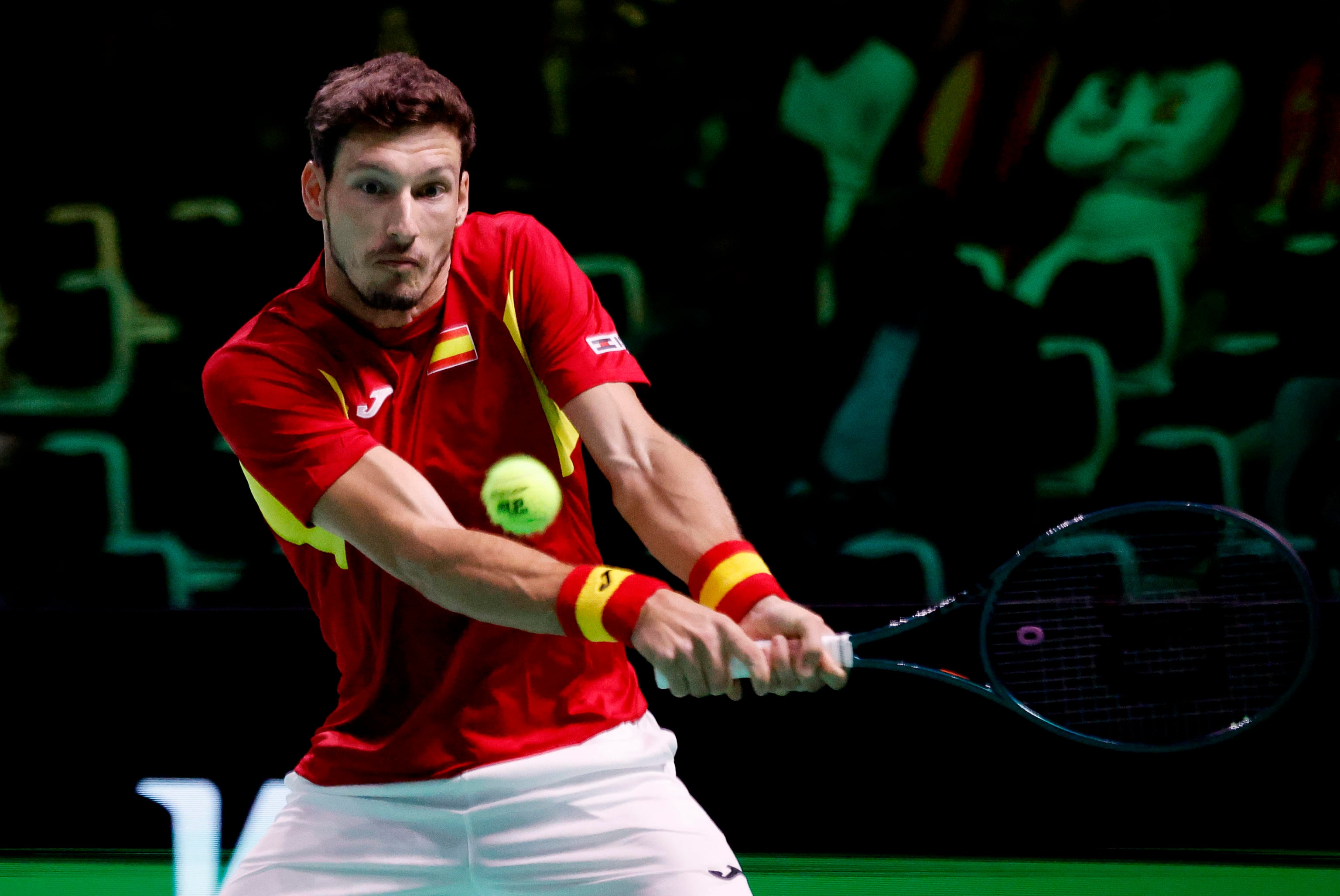 Pablo Carreño en un encuentro de la Copa Davis