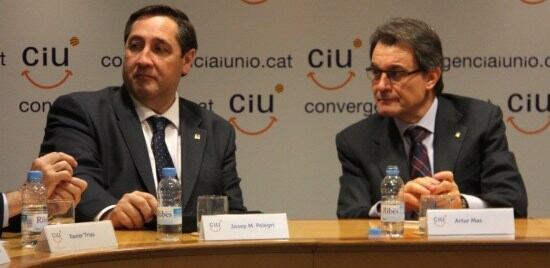 Josep Maria Pelegrí i Artur Mas a la reunió de la Comissió Executiva de CiU