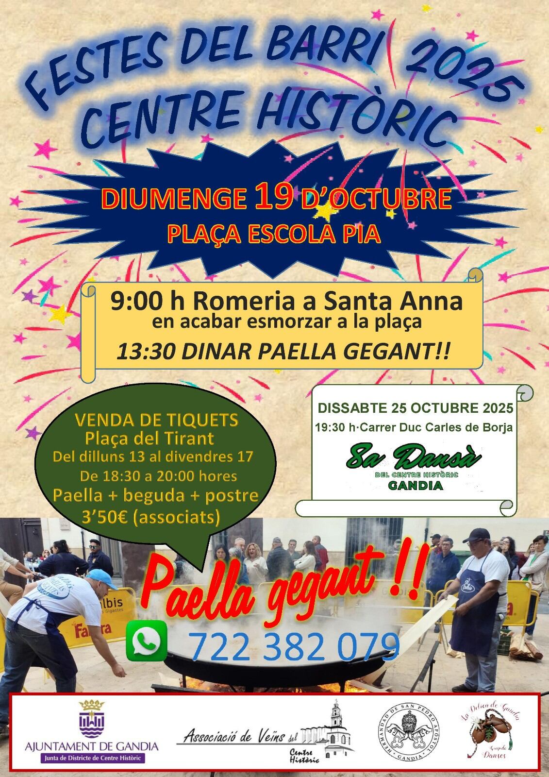 Cartel de la Fiestas de la barriada del Centre Històric de Gandia