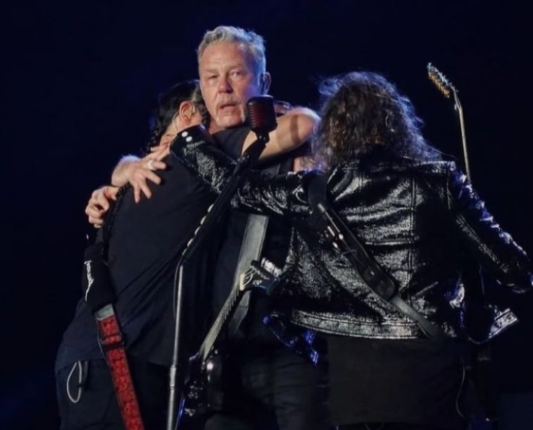 James Hetfield, durante el concierto de Brasil.