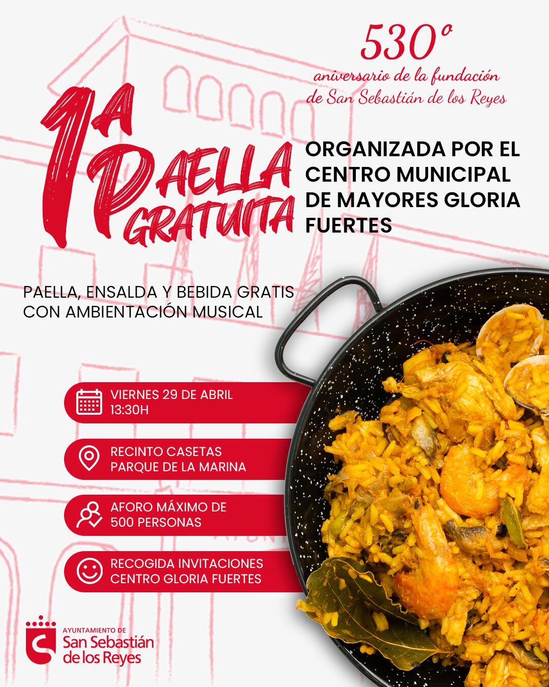 El evento, que está especialmente dirigido a los más mayores, tendrá lugar el 29 de abril a las 13:00h en el recinto de casetas del parque de La Marina