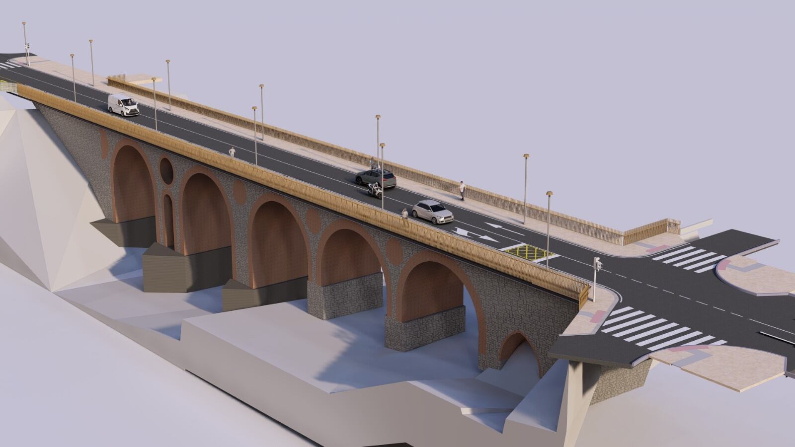 Maqueta de proyecto de la obra del puente sobre el río Amadorio / Villajoyosa