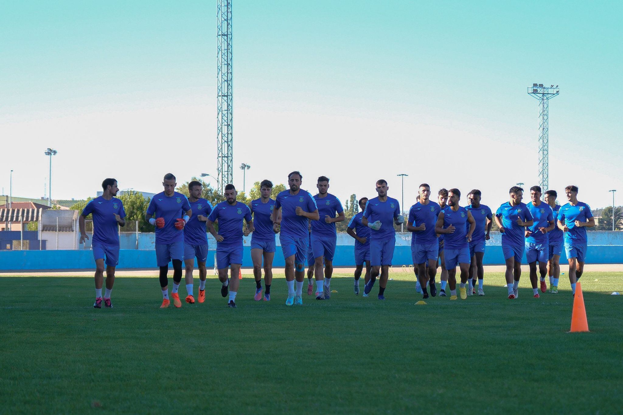 La plantilla de la Arandina en una sesión de pretemporada