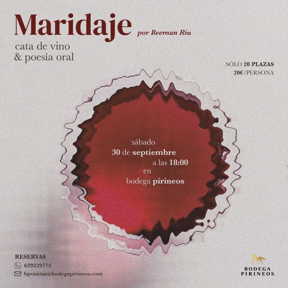 Bodega Pirineos organiza un maridaje poético este sábado
