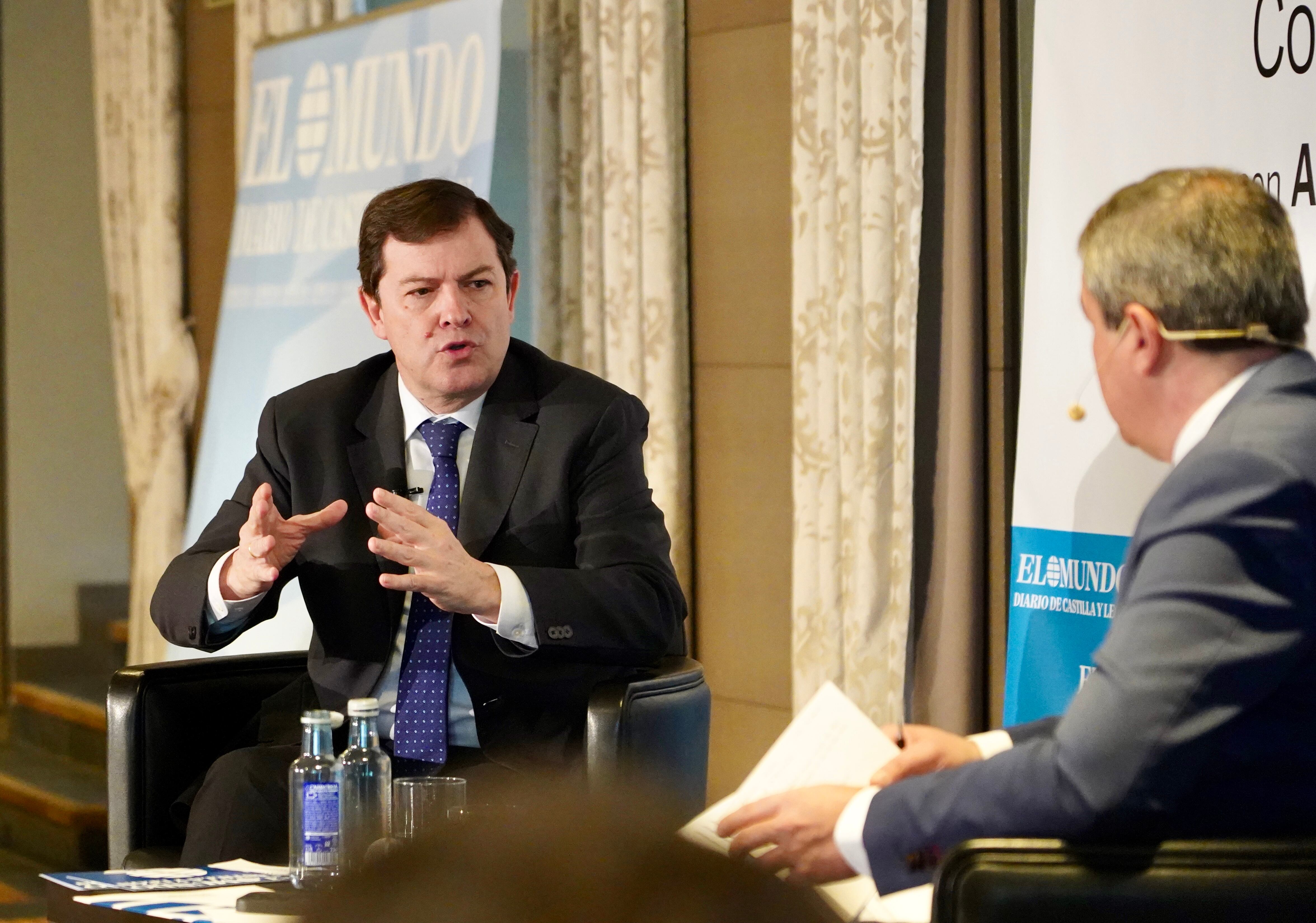 El presidente de la Junta y del PP de Castilla y León, Alfonso Fernández Mañueco, participa en las &#039;&#039;&#039;&#039;Conversaciones Políticas&#039;&#039;&#039;&#039; del Club de Prensa El Mundo-Diario de Castilla y León