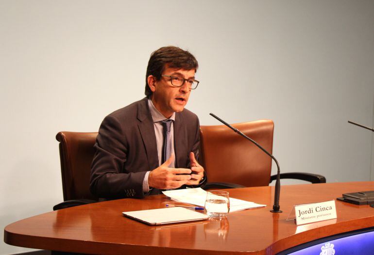 El ministre portaveu, Jordi Cinca, en la roda de premsa posterior al Consell de Ministres.