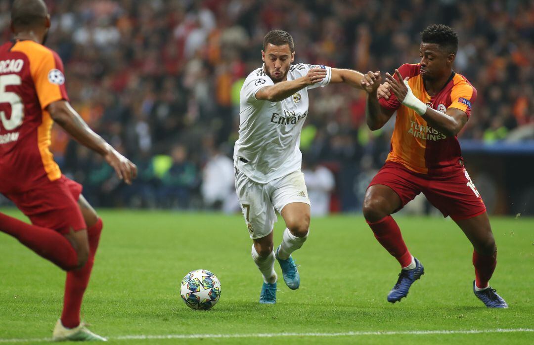 Eden Hazard, en el partido entre el Galatasaray y el Real Madrid.