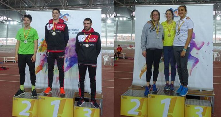 Los hermanos Arancón, Mario (Oro) y Daniel (Plata), Carmen Romero (Oro) y Estefanía Fortes (Plata), en Salamanca.