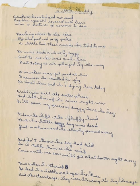 Un poema escrito a mano por un Bob Dylan adolescente y firmado como Bobby Zimmerman será subastado el 23 de junio durante una venta de artículos de cultura pop a cargo de Christie&#039;s, informó el martes la casa de subastas.