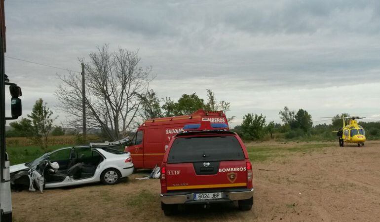 Accidente de tráfico en la A-122 entre Lumpiaque y Épila