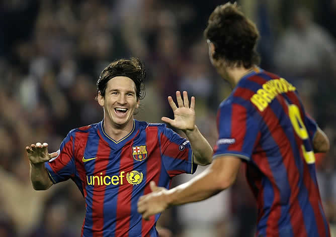 Messi celebra el gol que abrió el marcador