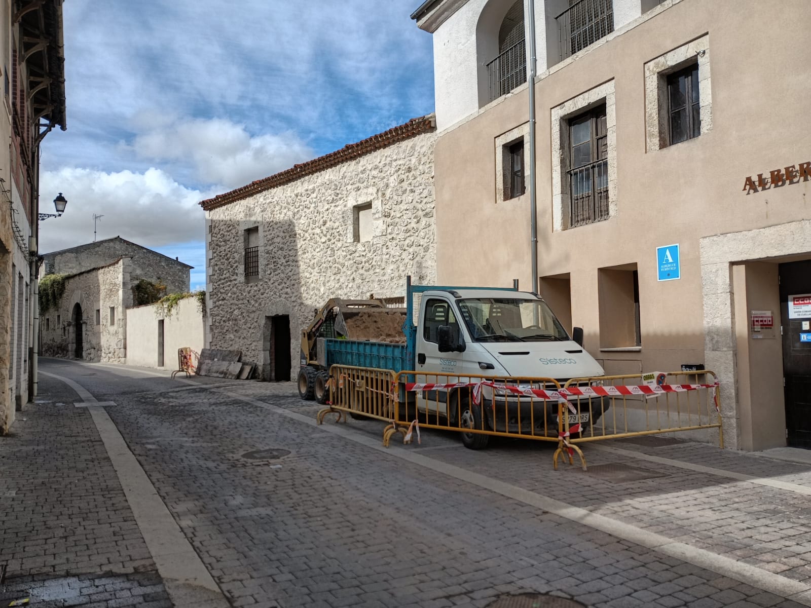 Obras en el edificio de la calle Magdalena en Cuéllar
