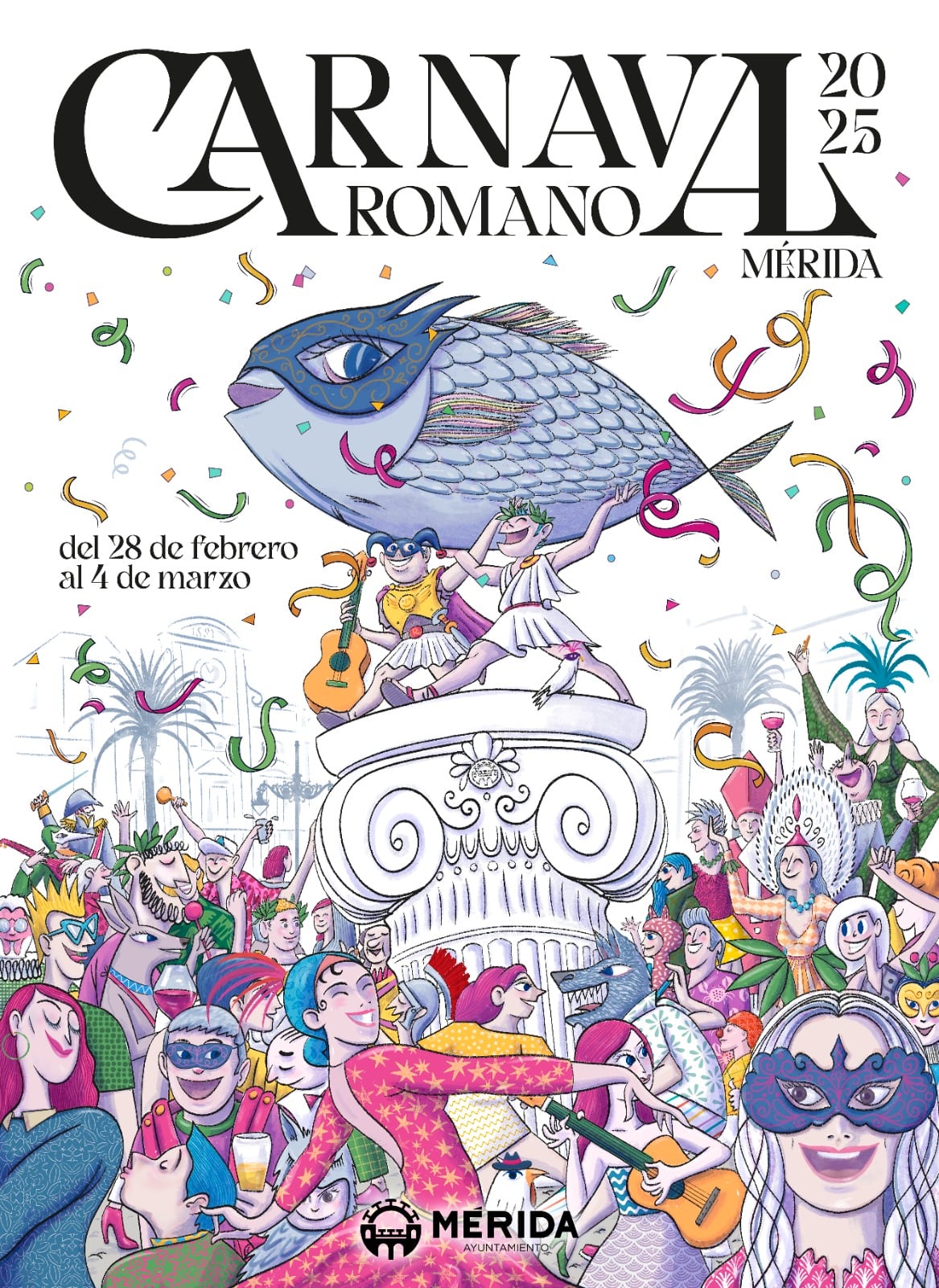 Cartel Anunciador Carnaval Romano de Mérida 2025