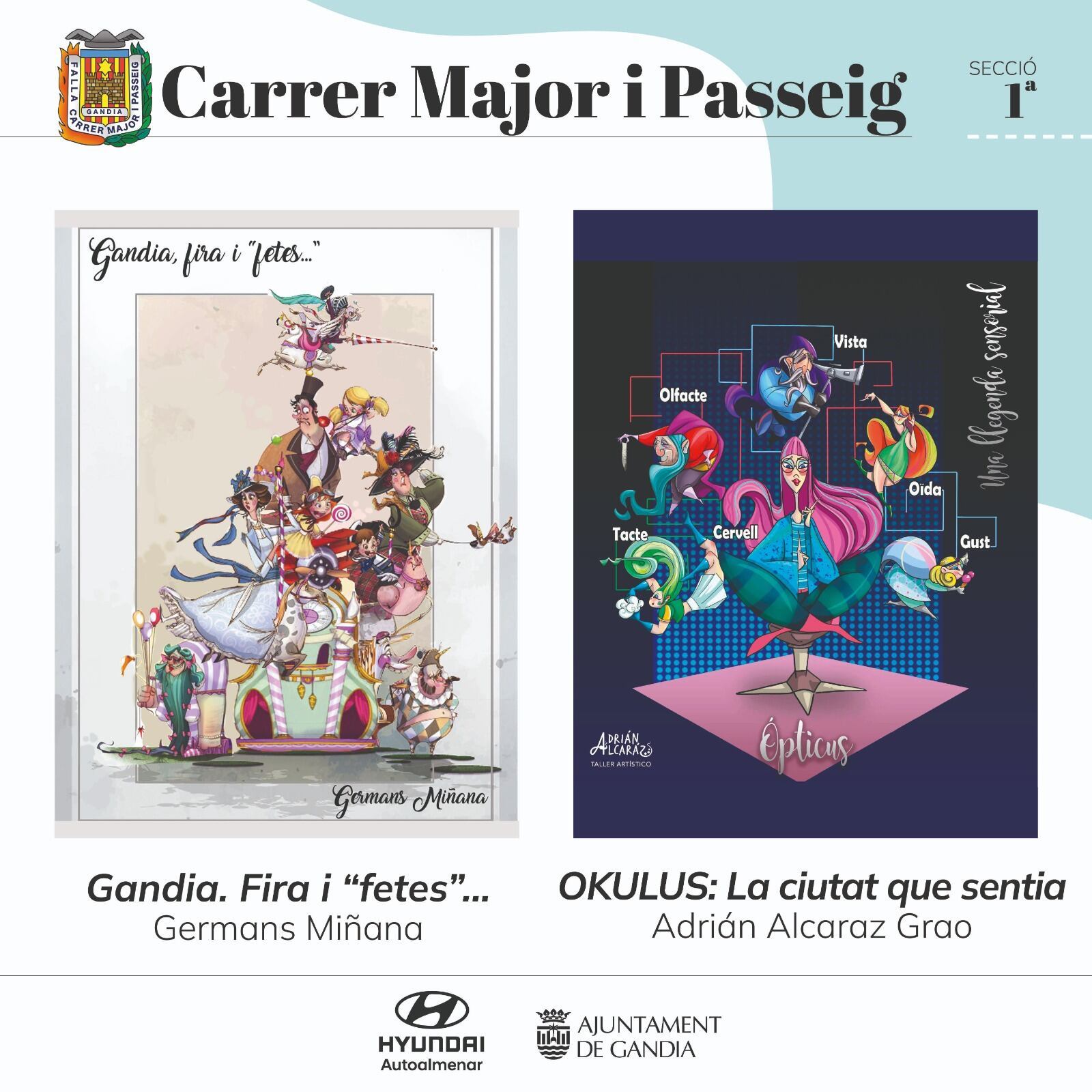 Bocetos de la Falla Carrer Major i Passeig para el 2026.