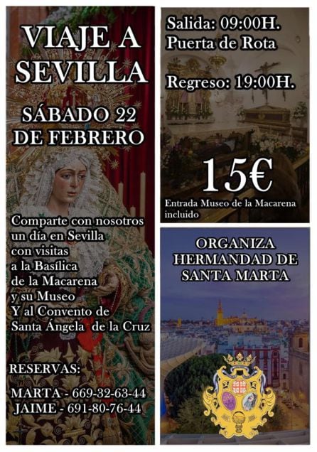 Cartel de la excursión a Sevilla de la Hermandad de Santa Marta