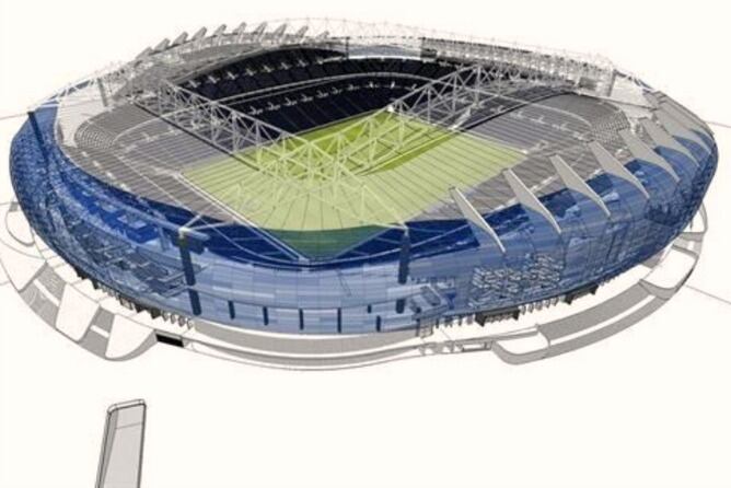 Maqueta del proyecto de remodelación del estadio de Anoeta.
