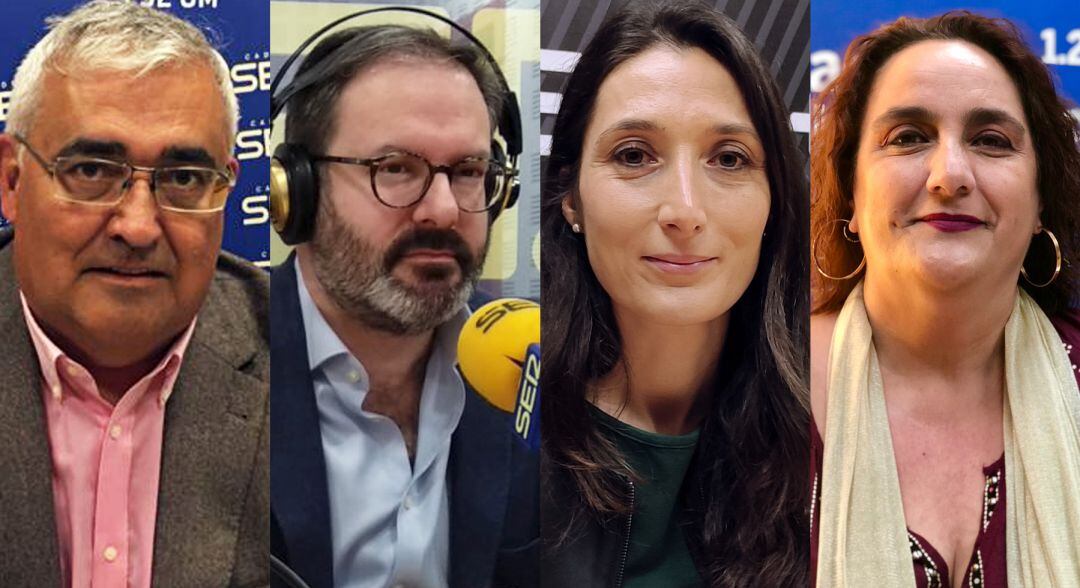 De izquierda a derecha, Antonio Ramírez de Arellano (PSOE), Adolfo Molina (PP), Monica Moreno (Cs) y Ángela Aguilera (Adelante Andalucía)