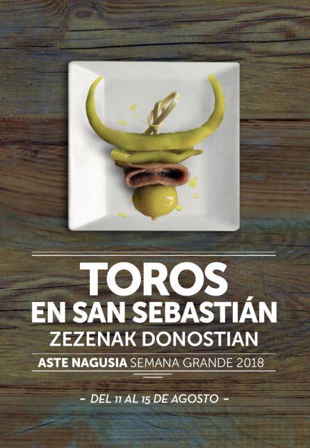 Cartel de la Feria Taurina 2018 de la Semana Grande donostiarra.