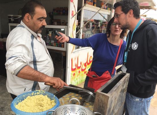 Puesto de comida callejera (Zaatari, Jordania).