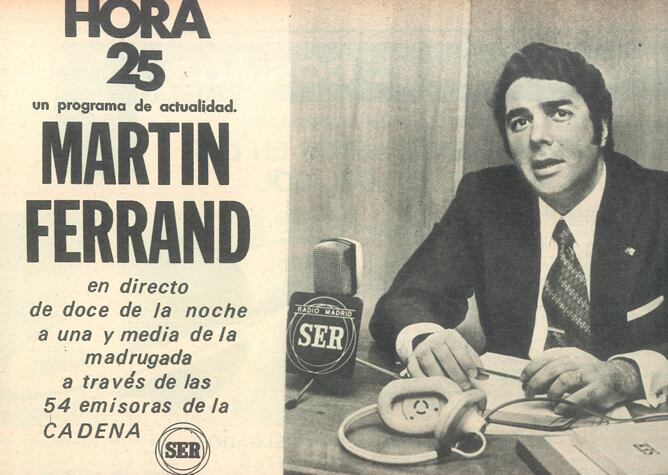 Antigua publicidad de 'Hora 25', dirigido y presentado entonces por Manuel Martín Ferrand