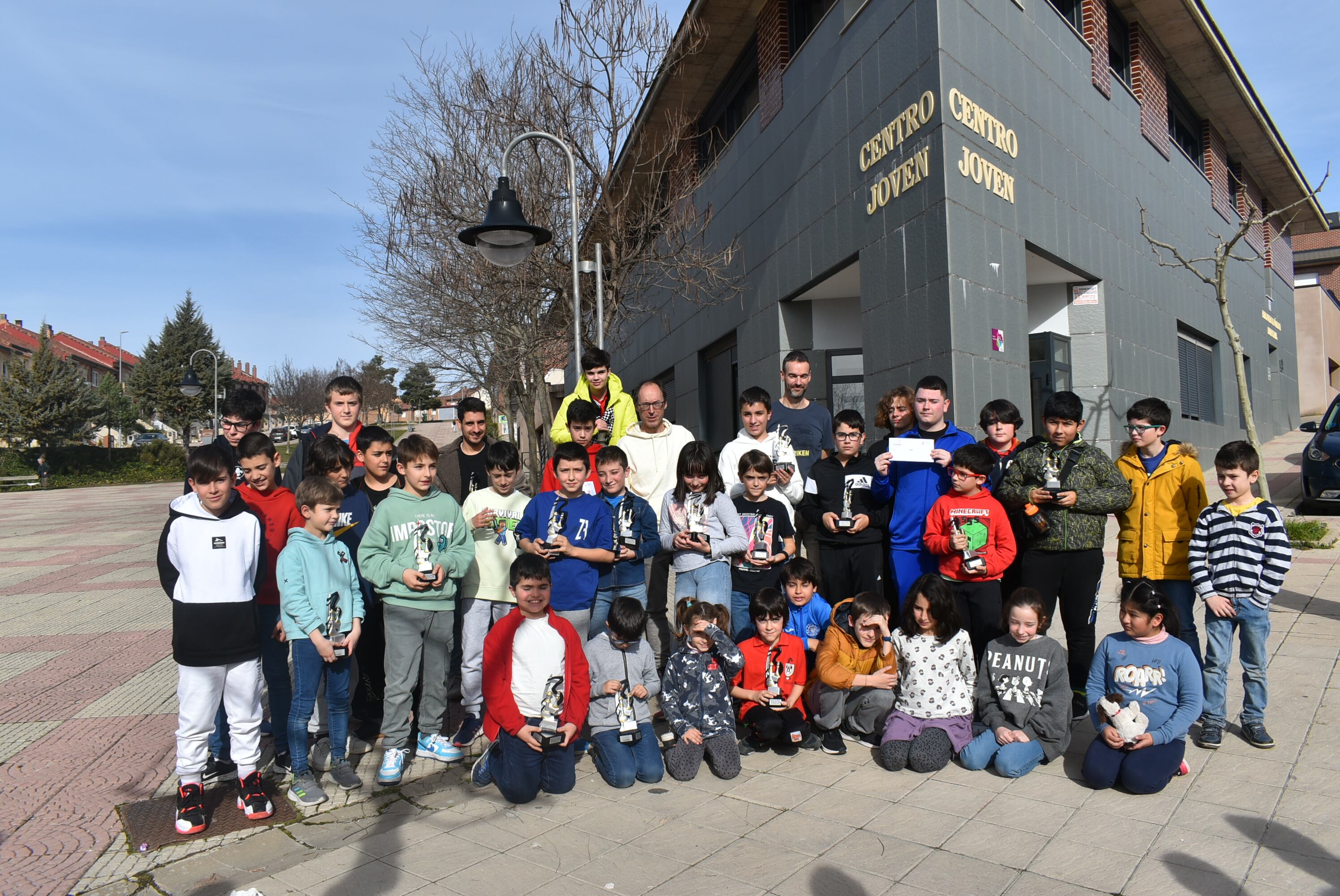 Los participantes en la cita ajedrecística de este sábado en Golmayo.