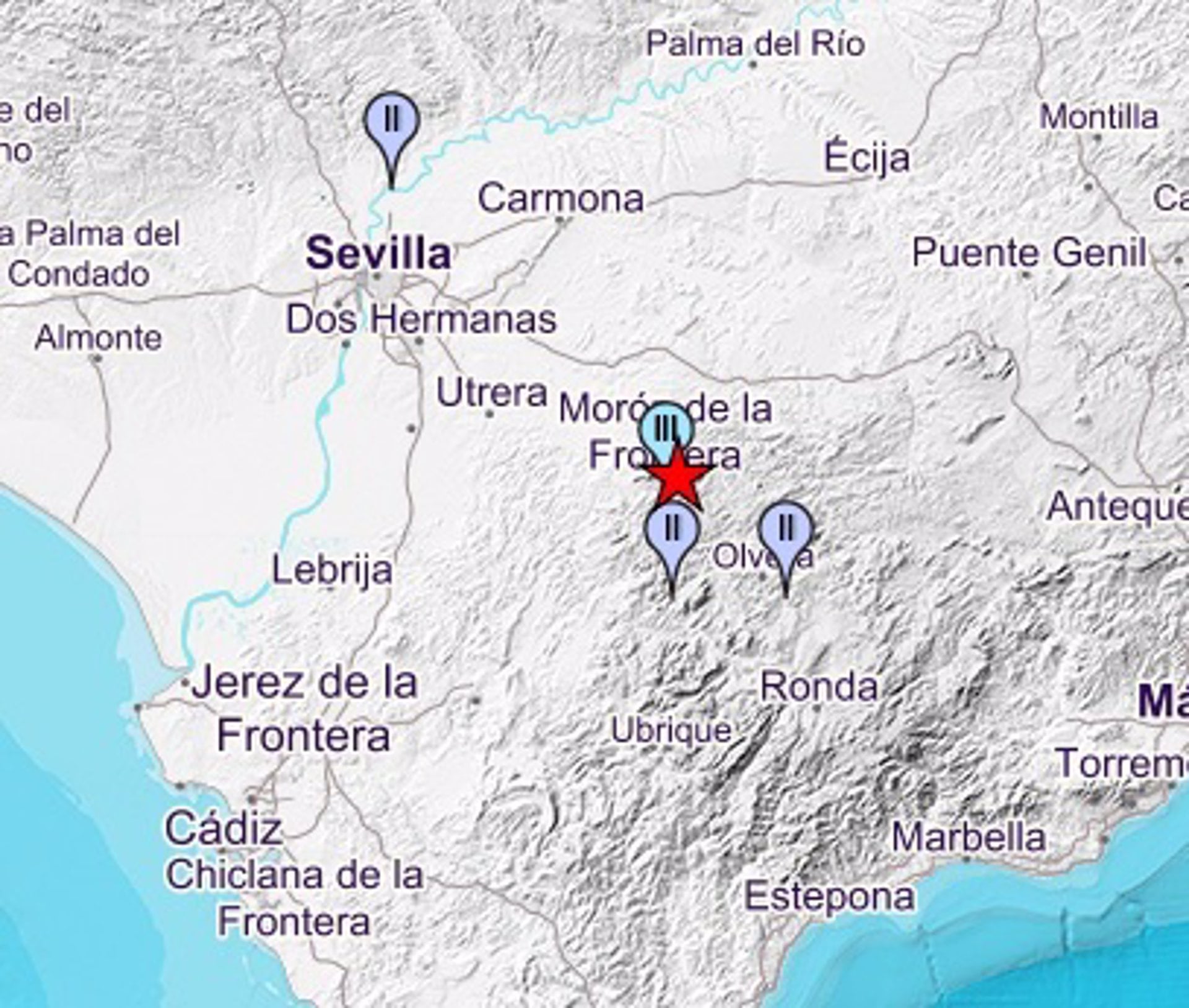 Registrado un terremoto de 3,5 grados con epicentro en Morón sentido en varios municipios de Sevilla/ Instituto Geográfico Nacional