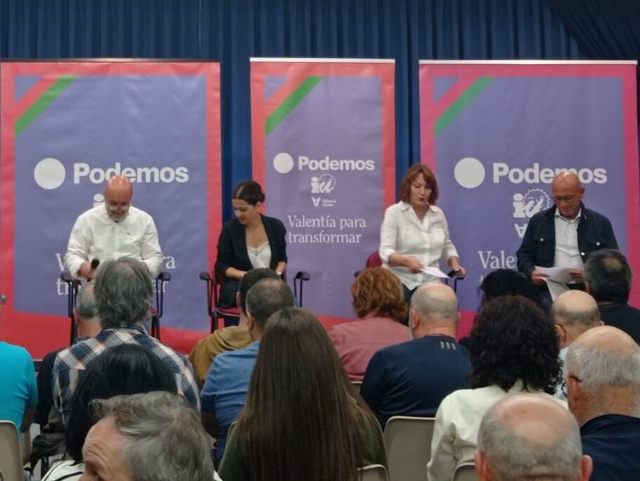 Mitin de la coalición de IU, Podemos y Alianza Verde