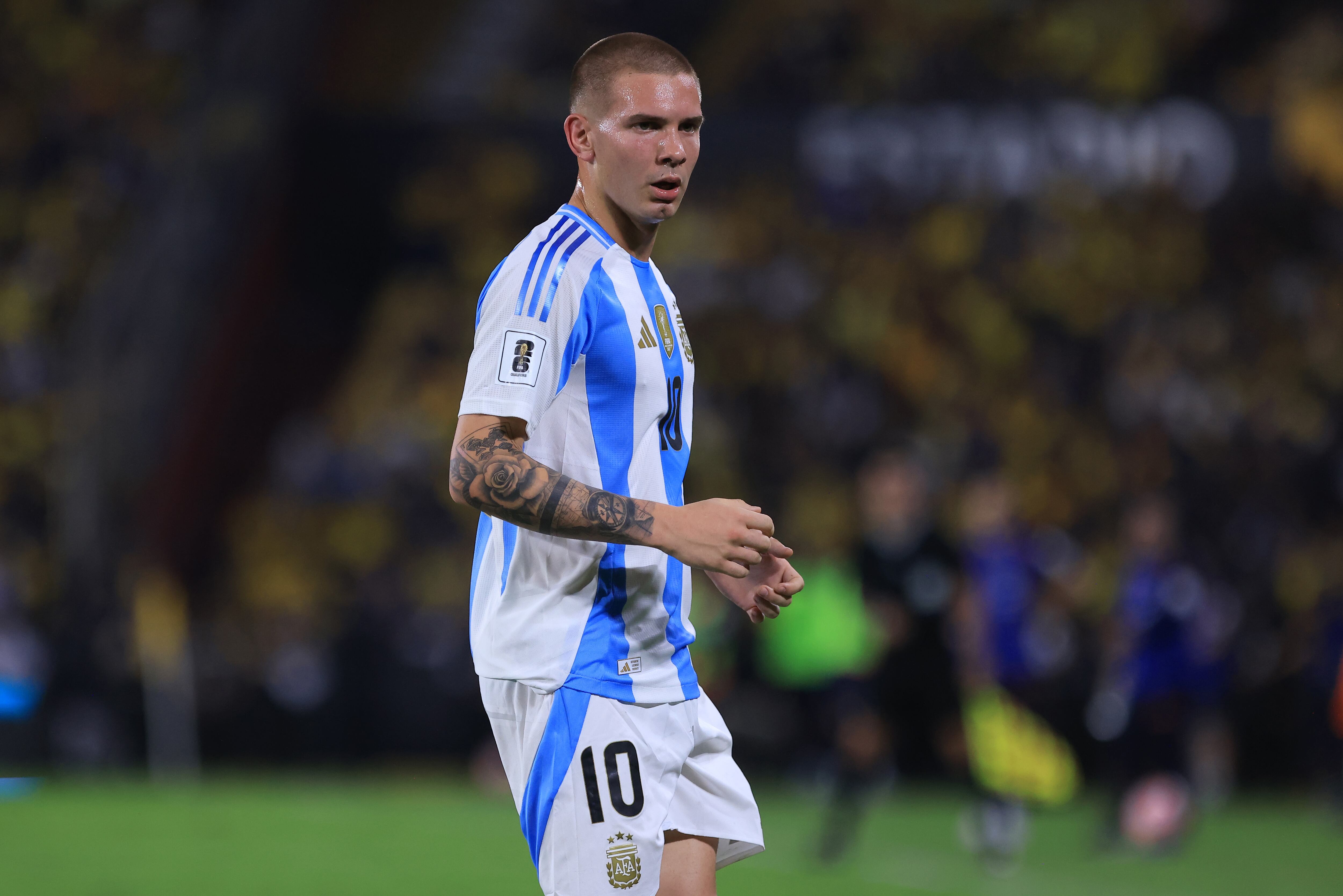 Franco Mastantuono  con Argentina. (Photo by Franklin Jacome/Getty Images)